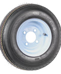 Two Pack Trailer Tire On Rim Set 4.80 8 480 8 4.80 X 8 White Wheel With 16.5 Inch Overall Diameter Load B Four Lug On 2.83 Inch Center Bore