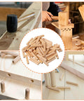 100 Pack Wooden Dowel Pins Kit For DIYers And Furniture Repair In Genuine Imperial Size One Quarter Inch By One And One Sixteenth Inch Fluted Wood Dowels For Woodworking Projects
