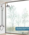 Exposed Shower Fixture System With 8 Inch Round Rainfall Shower Head Single Handle Dual Function Faucet in brushed nickel