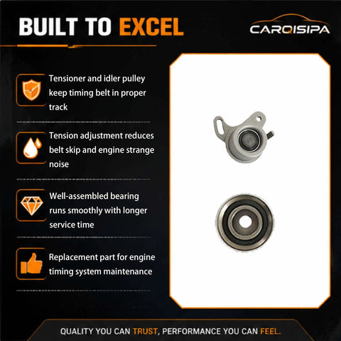 Keep Your Engine Rolling Smooth With This Premium Timing Belt Kit Fit For Hyundai Accent Kia Rio And Rio5 Featuring 1.5 Liter Or 1.6 Motors Built In 2011 Back To 1996 Includes Hardware And Tensioner To Make The Job Easy And Affordable For Home Work, tensioner pulley and bearing