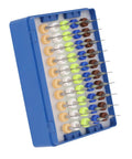 Pro Grade Carbide Micro Drill Bits Set 50Pcs 0.5-0.9mm Spiral Flute Engraving Tools in blue box