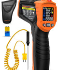 4 In 1 Infrared Temperature Gun With K Type Probe, Industrial Laser Thermometer For Non Contact And Contact Temp