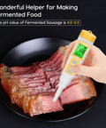 Food pH Meter For Sourdough And Bread Dough, Waterproof pH Tester For Fermenting Sausages And Salami in use on meat