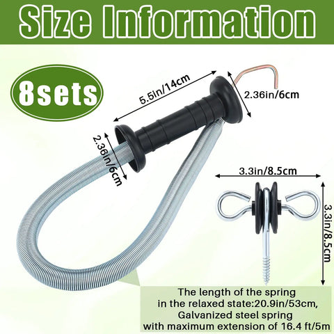 Two Pack Electric Fence Gate Kit With Spring Handles And Screw In Ring Insulators size details