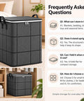 Rock Solid Heavy Duty Foldable Storage Cubes With Secure Snap Lids And Reinforced Carry Handles For Super Roomy Home Organization and Bulky Linen Transport Gear in black fabric, standing in a cozy living room.