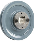 Heavy Duty Cast Iron 5 Inch Single Groove Pulley For B Section 5L Belts With 1-3/16 Inch Bushing And Bore Shaft Compatibility Industrial
