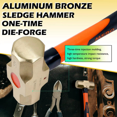 Non Sparking Tool Set 17 Piece With Adjustable Wrenches, Hammers, Pliers, Beryllium Copper Construction, Corrosion Resistant