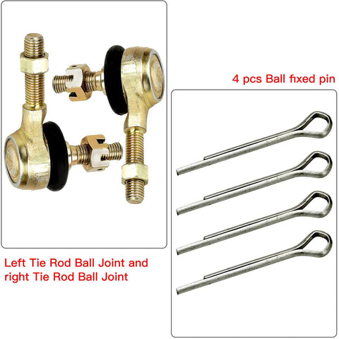 10mm Left And Right Go Kart Tie Rods Set For Taotao 125cc And 110cc Dirt Bike Durable Replacement Steering Linkage For Chinese Mini Quads And ATVs Heavy Duty with 4 cotter pins