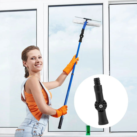 2 Pack Universal Joint Angle Adaptor For Telescoping Extension Poles, Beefy Heavy Duty Plastic, Universal Fit For High Reach Cleaning, Painting, Window Washing, And DIY Home Projects, Durable, Easy To Use. Telescoping window cleaning pole with angle adaptor