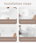 Installation steps for Two Pack Cabinet Door Organizer With No Fuss Adhesive Wall Mount Bins Clear Storage Caddies
