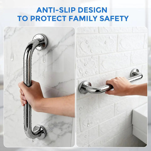 Stainless Steel Shower Grab Bar 2 Pack 24 Inch Bath Grab Handles For Tub And Shower Safety Rails Non Slip Grip Supports Up To 500lbs