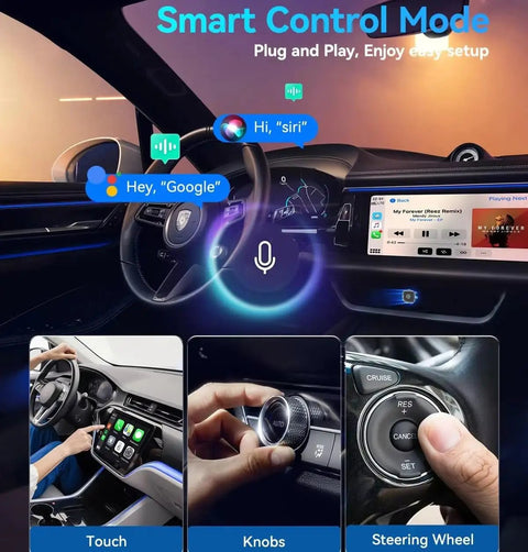 Hyundai Sonata Wireless Adapter With Built In Heat Dissipation For 2017 2022 Models Plug And Play Setup In Seconds Keeps Dashboard Cool Stable Media Streaming On Long Drives showing car display and controls