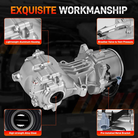 Rear Carrier Differential Assembly Final Drive For AWD Nissan Murano 2015 2024 Rogue 2014 2019 Qashqai 2017 2020 2.0L 2.5L 3.5L Replace 383004BF0A 240277FV0A part detailing metal bracket and alloy steel