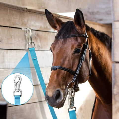 Heavy Duty Nylon Horse Cross Ties With Panic Snap And Bull Snap Built Tough Adjustable 45.2 To 78.7 Inches Durable Trailer Tie