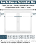Diagram showing how to choose Telescoping Curtain Rod For 66 To 120 Inches With 1 Inch Steel Rod Holds Up To 50 Pounds
