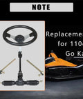 300mm Steering Wheel Steel Kit With 320mm Gear Rack Pinion Adjustable Shaft Set Replacement For 110cc Go Kart
