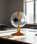 Orange Solar Powered Crookes Radiometer Glass Windmill Desk Ornament Sun Driven Spinning Vane Decor For Home Office Vacuum Glass Bulb Science Gift That Whirls Faster In Bright Light A Cool Modern Conversation Starter on desk