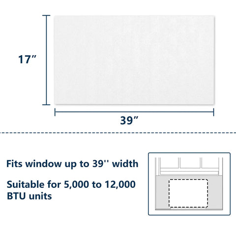 Window AC Insulation Panels With Foam Core And PVC Surface For Sun Block Universal Fit For 5000 To 12000 BTU Units Stayin Cool In Summer Stayin Cozy In Winter Fits Windows Up To 39 Inches, 39-inch panel dimensions
