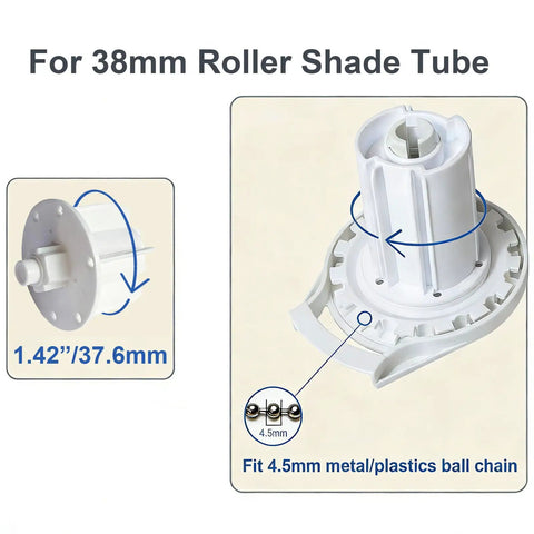 Roller Shade Clutch Repair Kit for 1-1/2 Inch Tubes 38mm showing parts for standard roller blinds and shades