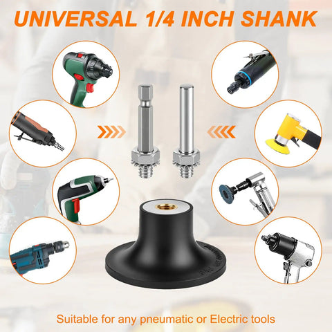 Universal 1/4 inch shank for Roll Lock Sanding Disc Set 2 Inch 30 Piece Quick Change Grit Pack Coarse To Extra Fine Aluminum Oxide Nylon