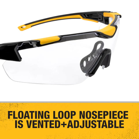 Floating loop nosepiece of Trim-Fit Half Frame Safety Eyewear For Unisex Outdoor Work And Play, close-up view