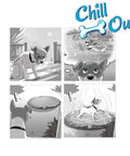 Comic of a dog imagining playing on the Ultimate Outdoor Dog Splash Pad For Summer Fun 59 Inch Anti Slip Sprinkler Pool.