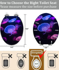 Elongated Toilet Seat Resin Quiet Close for Bathroom with size measurements 14.5" x 18.5" showing installation guide.