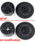 Beefy Steel Differential Gear Set Bevel Gears Upgrade For Tamiya TT02 TT02B XV02 RC Car before and after modification.