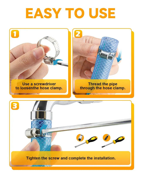 Step-by-step guide using 70 Piece Hose Clamp Kit With 304 Stainless Steel Adjustable Worm Gear Clamps From Quarter Inch
