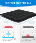 Premium Breathable Office Chair Cushion With Non Slip Surface, Great Comfy Seat Pad For Desk, 16.5 x 15.7 x 1.6 Inches, Black