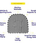 Cozy Memory Foam Chair Cushions Set Of Four With Tufted Non Slip Rubber Backing And U Shaped Design 17 By 16 Inch Checkered Black And White Seat Pads For Office Dining Kitchen Chairs Slip Resistant Comfort