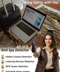 Privacy Pen Hidden Camera Detector With 4 In 1 Spy Camera Finder GPS Tracker Detector Anti Theft Alarm 6 Level Sensitivity 168 Hour Battery Life For Travel Hotel Home Car Office, black handheld device