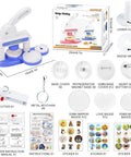 DIY Button Maker Kit Sturdy Pin Press Machine with 24 Badge Circles and Circle Cutter Create Custom Pins Badges Keychains