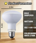 R20 60W Frosted Shatterproof Popcorn Machine Light Bulb Replacement No Fuss Easy Plug And Play Incandescent Reflector E26 Base For Warmer And Food Display Smooth Dimming 4 Pack Set, warm white 2700K