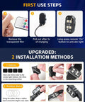 Instructions on using and installing the Upgraded 4 Pack Wireless LED Strobe Lights For Car Interior with remote and USB-C charging.
