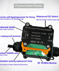 Beefy Wireless Winch Remote Control Forward And Reverse Switch Waterproof DC 12V 24V 48V 8A Relay with labeled components
