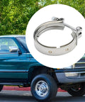 Turbo V Band Clamp With O Ring Seal Replacement For Dodge Cummins 4BT 6BT diesel engine shown with truck
