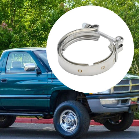 Turbo V Band Clamp With O Ring Seal Replacement For Dodge Cummins 4BT 6BT diesel engine shown with truck