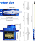 Three Pack SG90 9g Micro Servos For RC Cars Robots Helicopters Planes And Boats Lightweight 9g Servo dimensions and parts