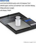 Pocket Digital Scale 0.1g Precision 1000g Capacity For Jewelry, Food, Herbs And Medicine On The Go with calibration instructions.
