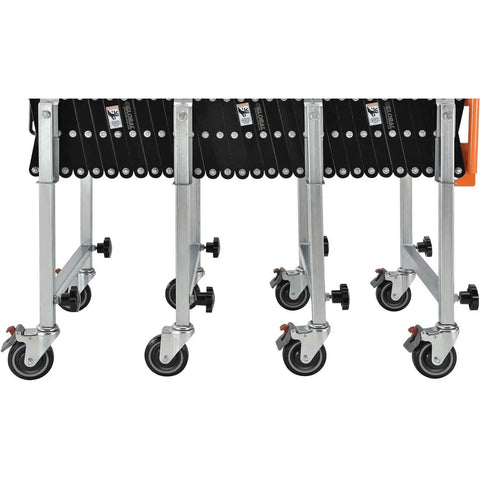 Heavy Duty Flexible Gravity Conveyor With Smooth Skate Wheels Expands From 3 Feet 3 Inches To 12 Feet 10 Inches And Makes Heavy Hauling A Breeze Without Any Stress In Your Warehouse