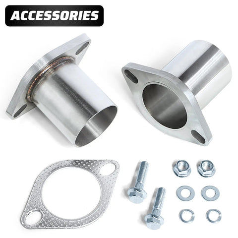 Heavy Duty 304 Stainless Steel Exhaust Flange Repair Pipe Kit For Cars And Trucks With 2 5 Inch Outside Diameter With bolts and gasket