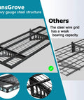 Comparison of Heavy Duty Wall Mounted Garage Shelves 2x3ft Unit showing sturdy steel structure vs weaker wire grids.