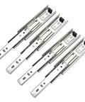 Beefed Up 2 Pack Full Extension Drawer Slides 5 Inch Steel Quiet Glide With 20kg Load Capacity displayed in a set of four