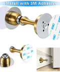 Sturdy Magnetic Door Stopper With Gold Finish, Heavy Duty Stainless Steel Door Stopper Magnetic Holder For Wall Or Floor