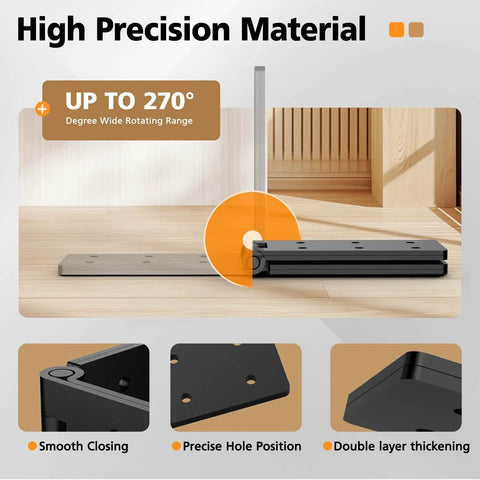 High precision Killer Heavy Duty Gate Hinges With Screws double layer steel showing smooth closing and precise hole position.