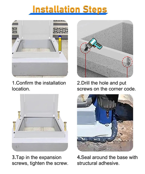 All Weather Heavy Duty Aluminum Roof Hatch Cover Attic Access Lid For Outdoor Roofs And Skylights Rust Resistant Leakproof Seal Emergency Access Yard Ready And School Factory Home Use 65x45cm installation steps