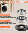 Heavy Hitter Washer Bearing And Seal Kit For Samsung Front Load Washers Replacement DC62-00156A 6601-002637 6601-000148 shown with two bearings and one tub seal