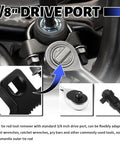 Three Eighths Inch Drive Inner Tie Rod Removal Tool With U Shaped Teeth Anti Slip Grip For Quick Dismantle And Installation Heavy Duty Universal Tie Rod End Tool For Cars SUVs And Trucks, 3/8 drive port