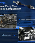 Front CV Axle Pair For Ford Edge 2007 2014 And Lincoln MKX 2007 2015 FWD Driver And Passenger Side Shaft Assembly 3.5L 3.7L Direct Fit Replacement For Easy Install And Long Lasting Performance, front axle installed